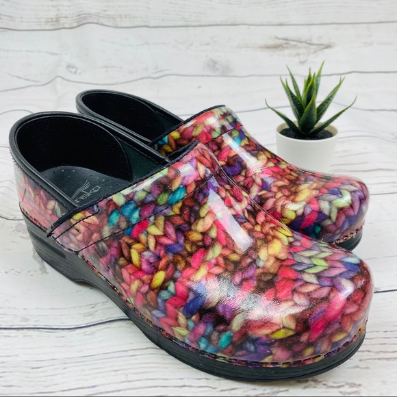 Dansko Shoes - Dansko Pro Funky Knit Patent Professional Clogs